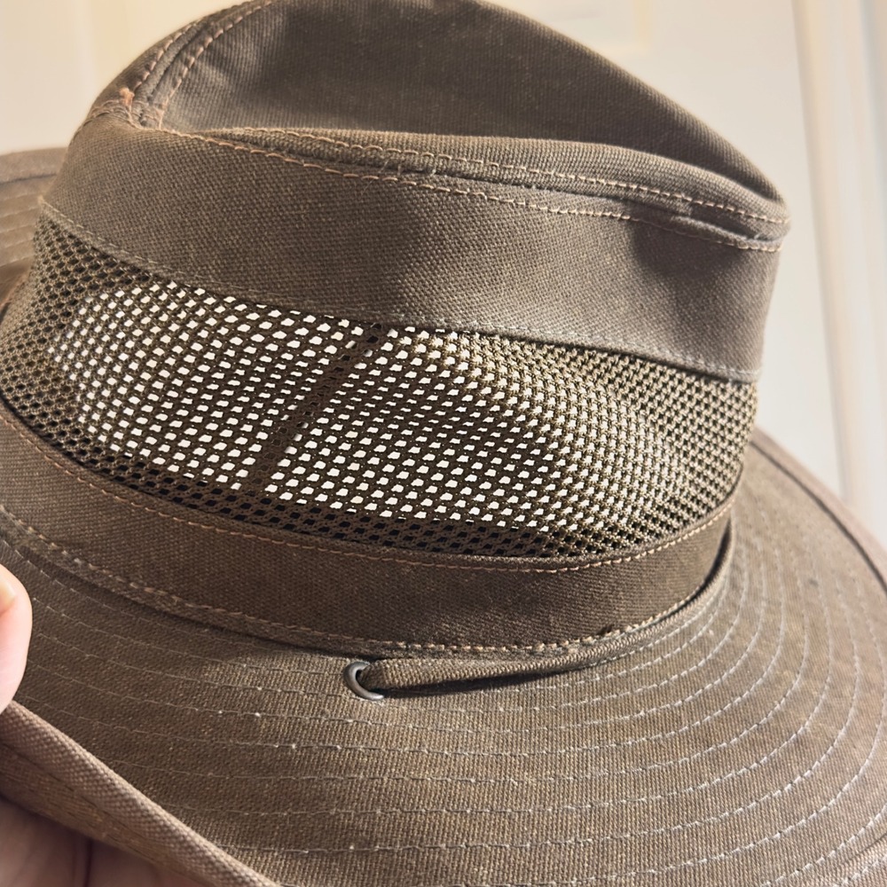 Mens Outdoor Safari Boonie‎ Hat Sun Protection Mesh Ventilation Drawstring - Picture 6 of 8